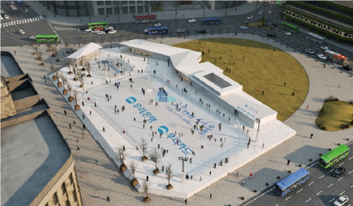 The Seoul Plaza skating rink will open its door to the public at 5:30 p.m. on December 19 and will stay open until February 8 next year. (photo: Seoul Metropolitan Government)