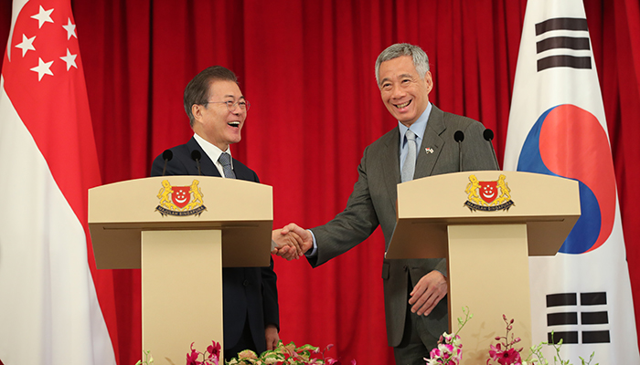 محادثات القمة بين كوريا وسنغافورة(يوليو 2018)