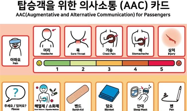 كوريا تصنع ’بطاقة التواصل‘ من أجل تواصل أفضل لضعاف السمع والأجانب على متن الطائرات