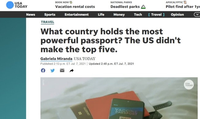 قوة جواز السفر لكوريا الجنوبية تحتل المرتبة الثالثة في العالم