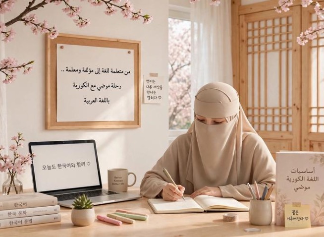 حين تتحول الكورية إلى طريق للتعلم والعمل.. رحلة موضي الحديثي من متعلمة إلى معلمة (المراسلة الفخرية)