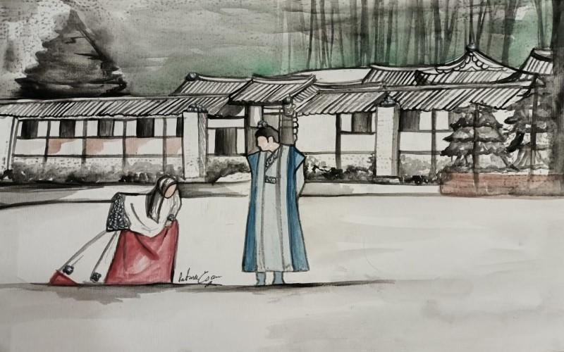 المشهد الثاني (الصورة من رسم فاطمة عصام وجميع الحقوق محفوظة لفاطمة)