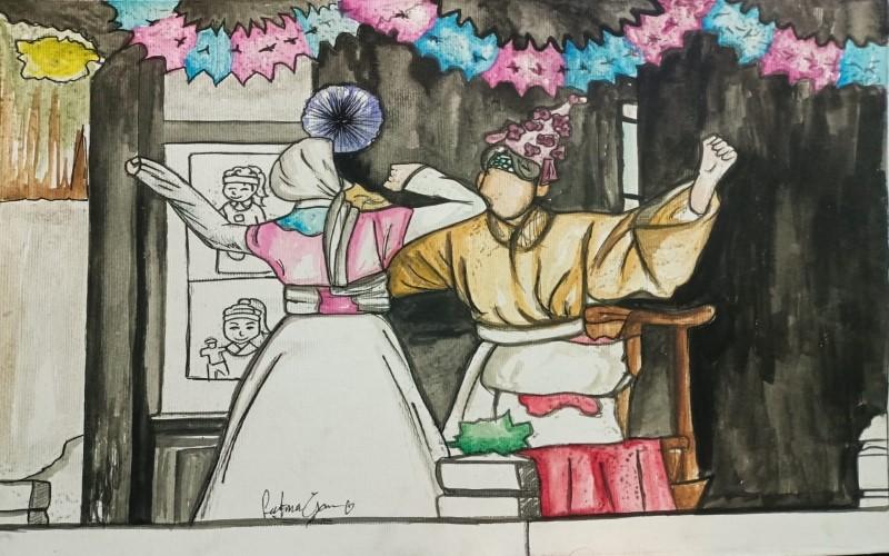 المشهد الثالث (الصورة من رسم فاطمة عصام وجميع الحقوق محفوظة لفاطمة)