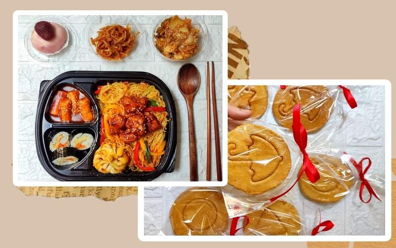 الصورة توضح وجبة الإفطار وحلوى الدلجونا (الصورة من ندى الباشتلي وتصميم المراسلة خلود خالد ابواليزيد)