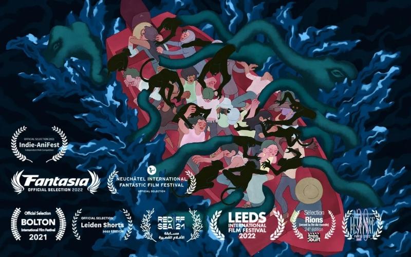 صورة للبوستر الخاص بفيلم براعم الفاصوليا آكلة اللحوم الذي تم عرضه في السعودية ضمن الأعمال في مهرجان البحر الأحمر.