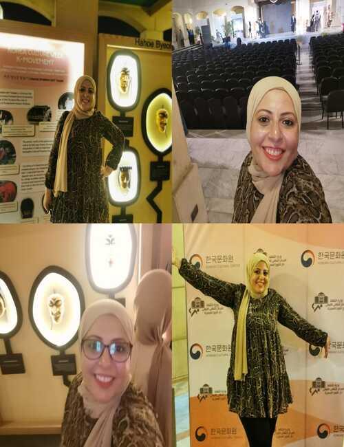 الصورة تظهر بض الصور للمراسلة الفخرية خلال حفل الافتتاح.