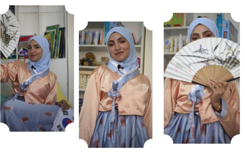 صورة مجمعة للهانبوك الذي صممته زينب بلواز أول مرة.