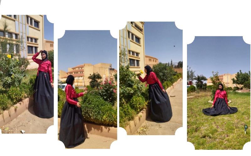 صورة مجمعة لزينب مرتدية الهانبوك الذي تم تصميمه ومتوفر في متجرها.