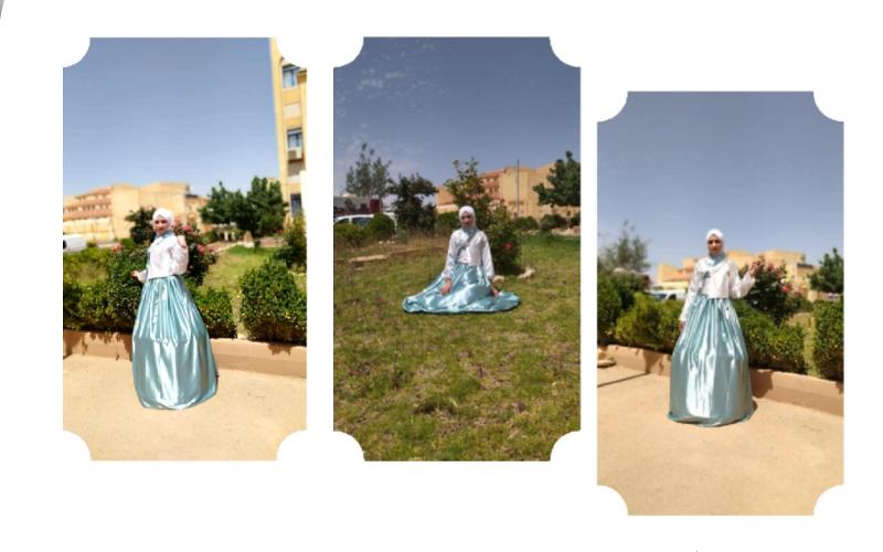 صورة مجمعة أخرى لزينب مرتدية الهانبوك المتوفر في متجرها.