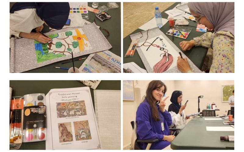 لقطات من تجربة داعمي ’رفقة‘ للرسم الشعبي التقليدي المينهوا (الصور من المراسلة الفخرية إيمان بوحنيكة)