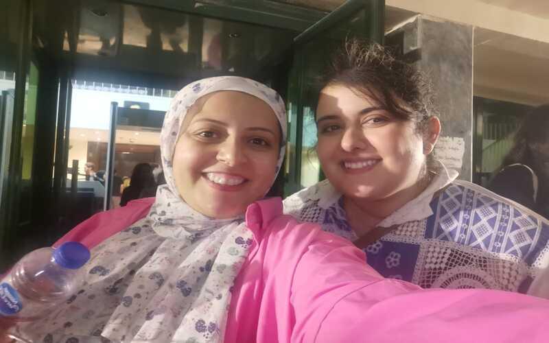 أنا و’إيمان‘ بحفل ’قافلة الصداقة الكورية العربية‘ بأكاديمية الفنون الخريف الماضي. (الصورة من أمنيه أمير)