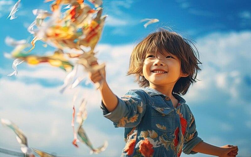 صورة توضح مدي سعادة الطفل بالاحتفال. (الصورة من فري بيك)