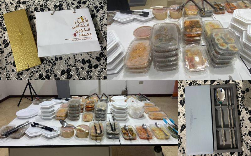صورة مجمعة للطعام الكوري وللهدية التذكارية. (الصورة من إيمان الأشقر)