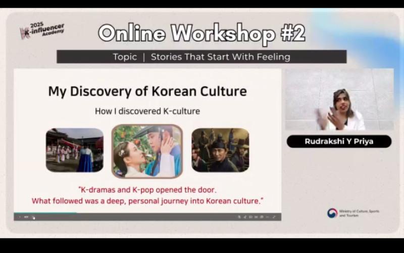 صورة توضح بعض الصور مأخذوة من الدراما الكورية.(مصدر الصورة لقطة شاشة من هاتفي أثناء حضور الورشة)