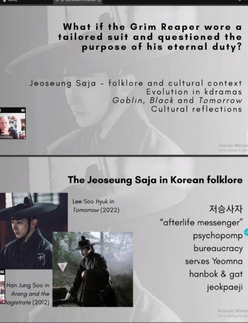 تظهر الصورة لقطتي شاشة من العرض التقديمي المستخدم في المحاضرة خلال هذا الجزء. (الصور من ليندز ويليامز، رومانسينغ ذا غوثيك)