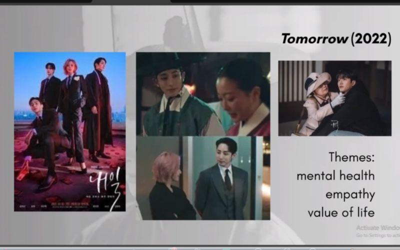 تظهر الصورة لقطة شاشة من العرض التقديمي خلال الجزء المتعلق بمسلسل الغد. (الصورة من ليندز ويليامز، رومانسينغ ذا غوثيك)