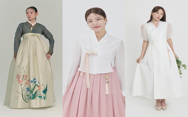 أنماط متنوعة من الهانبوك، بعضها مخصص لحفلات الزفاف وأخرى للمناسبات الخاصة. (الصورة من ’ليسل‘ وتم أخذ الإذن بإستخدامها)