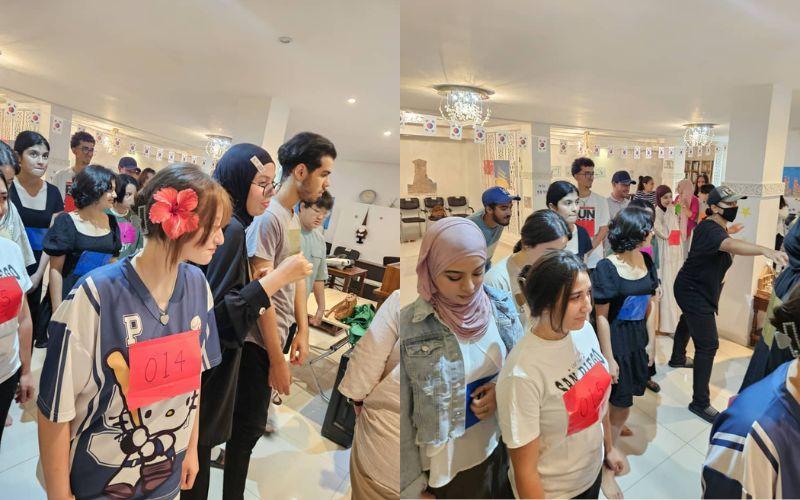 تظهر الصورة لقطات من لعبة الضوء الأحمر والضوء الأخضر. (الصورة من النادي الثقافي الكوري)