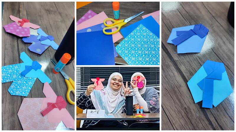 صور لمجموعتي مع اختي اثناء الورشة مع بعض الادوات التي استخدمناها وبعض النماذج التي صنعناها سويًا. (الصور من زينب نيازي حسن)