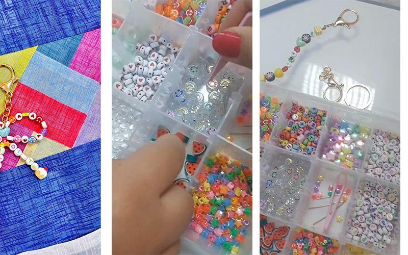 لحظات اختيار الخرز للبدء بصناعة الاساور. (الصور من صديقتي نسرين تم أخذ الإذن باستخدام الصورة.)