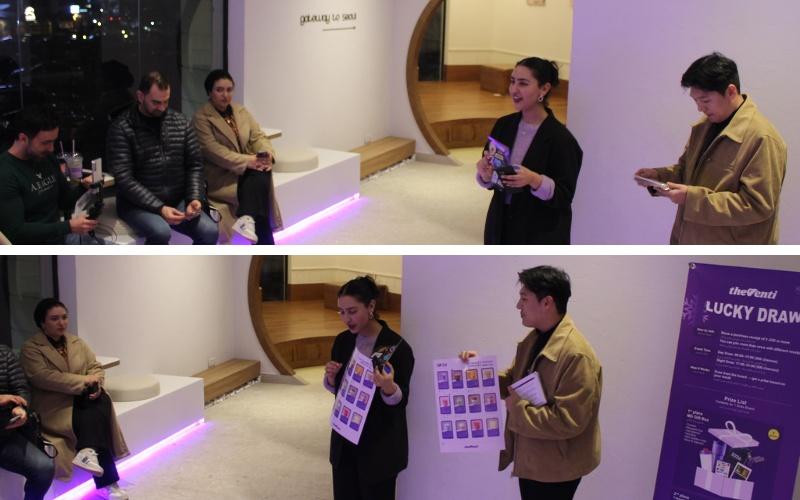 تظهر الصور مدراء فرع ’ذافنتي’ في الأردن، أثناء حفل الأفتتاح بالشرح عن قصة و رسالة ’ذافنتي’.( الصورة من أسيل السيلاوي.)