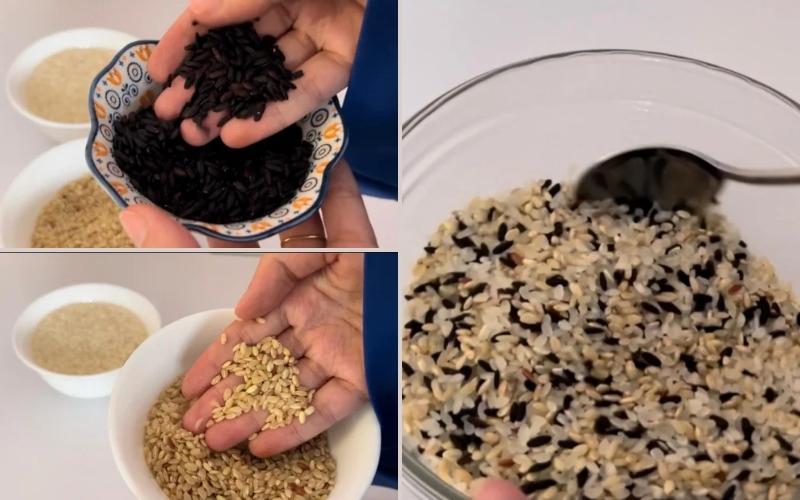 صورة تشرح بشكل مختصر طهي الأرز الكوري الأسود. (حقوق ملكية الصور محفوظة للمراسلة الفخرية اية فهمي الحديدي)