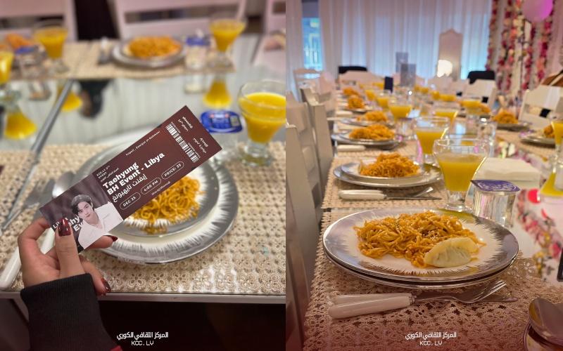 فقرة الغذاء للحضور قبل بداية الإحتفال ( الصورة من زينب)