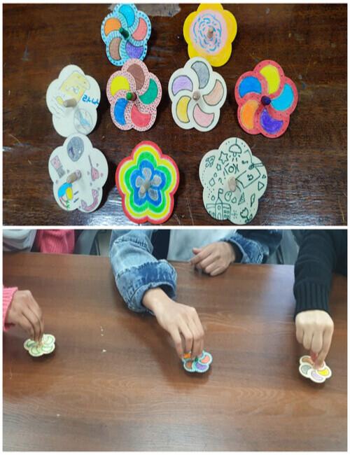 صورة مجمعة لنماذج لعبة البينغي النهائية الخاصة بالطلاب التي شاركوا بها في المنافسة النهائية في نهاية الورشة. (الصورة من زينب نيازي حسن)