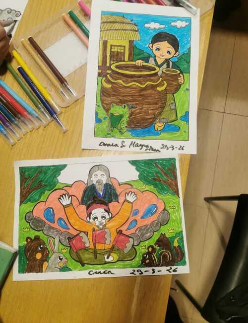 الرسمات التي قمت بتلوينها- (الصورة من أمنيه أمير)