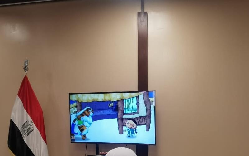 أثناء عرض فيديو حكاية الشمس والقمر الشعبية- (الصورة من أمنيه أمير)