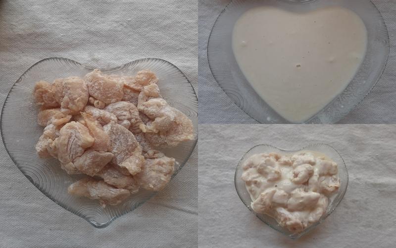 الصورة توضح خطوات عمل دجاج اليانغنيوم. (الصور من مريم صلاح)
